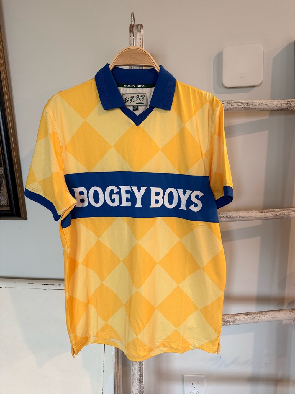 Bogey Boys Bright Yellow Gold Technical Golf Shirt Lightweight Vibrant PreppyNWT